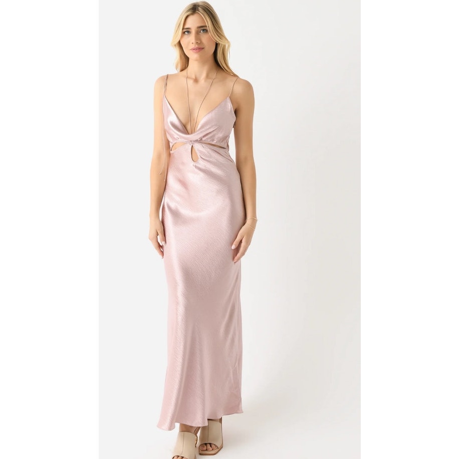 Anna October Women's Hilary Pink Maxi Liquid Dress - M